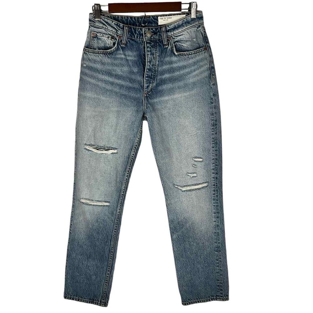 Rag & Bone "Nina" High-Rise Ankle Cigarette Jeans Dana Point Distressed 26, NWT - Picture 5 of 16
